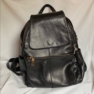 Leather mini backpack